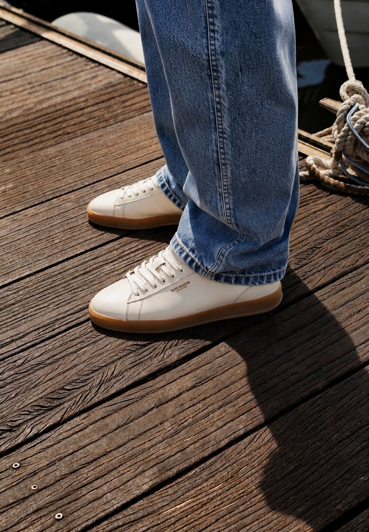 Sneakers - Tennis White Almond Leather