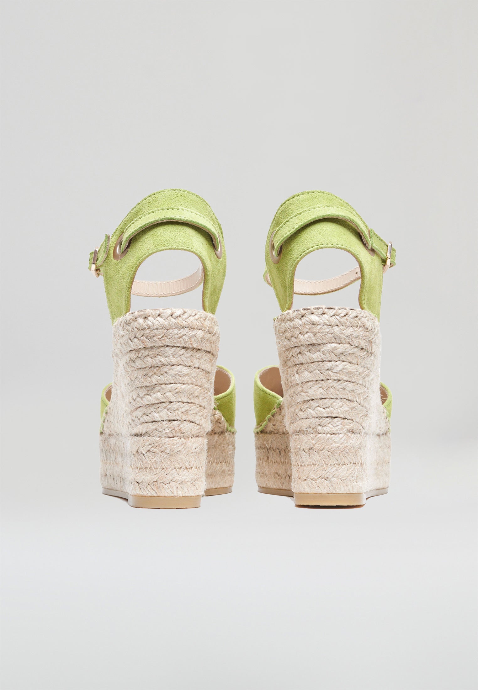 Square Toe Wedges - Lime Suede