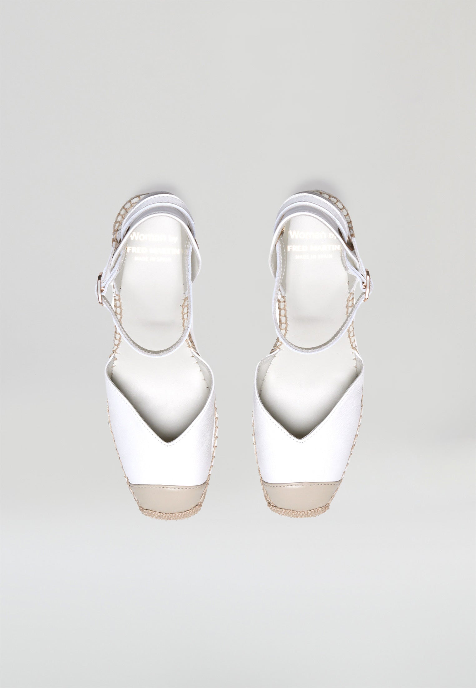 Chaussures compensées à bout carré - Cuir blanc