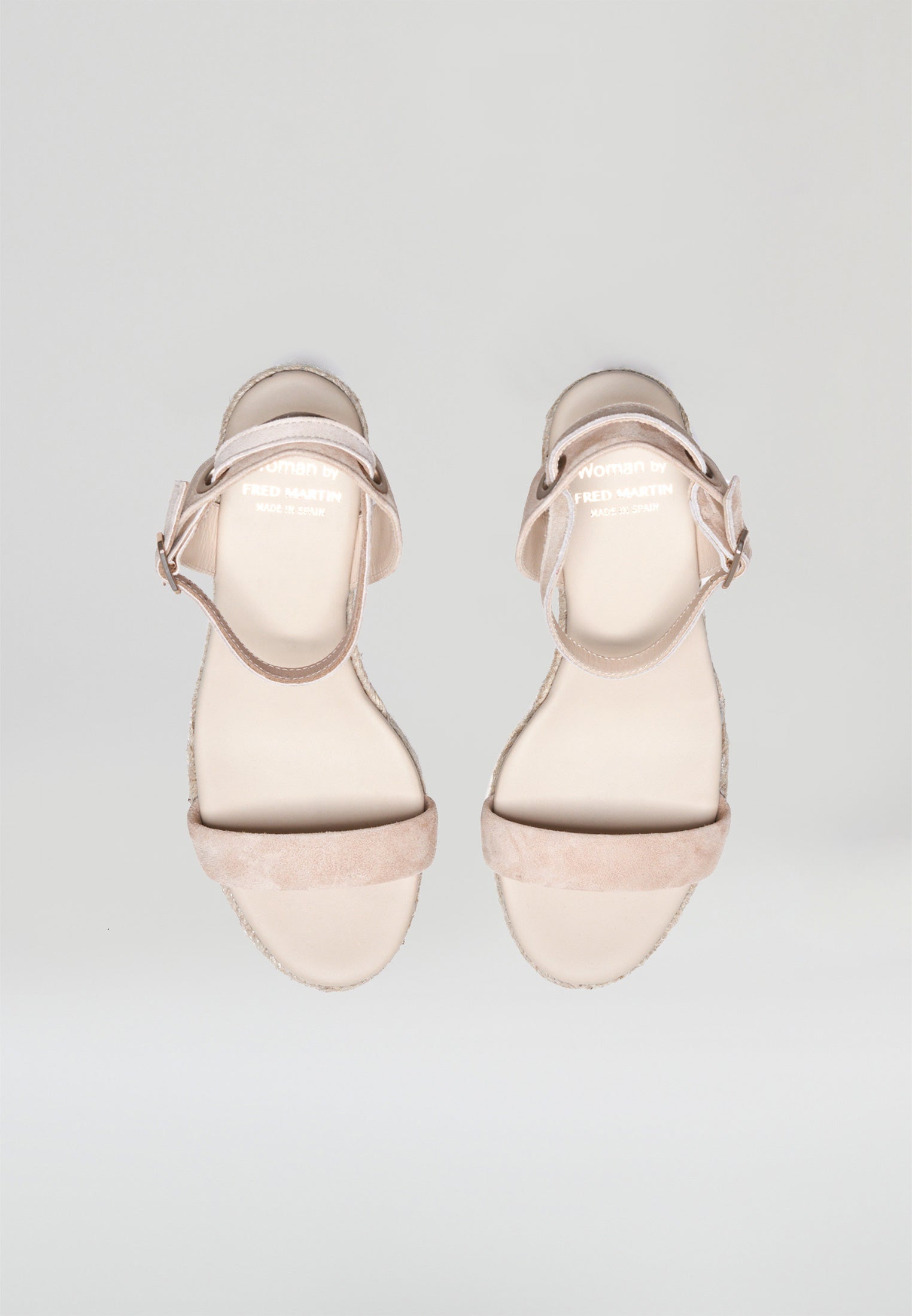 Keilsandalen - Beiges Wildleder