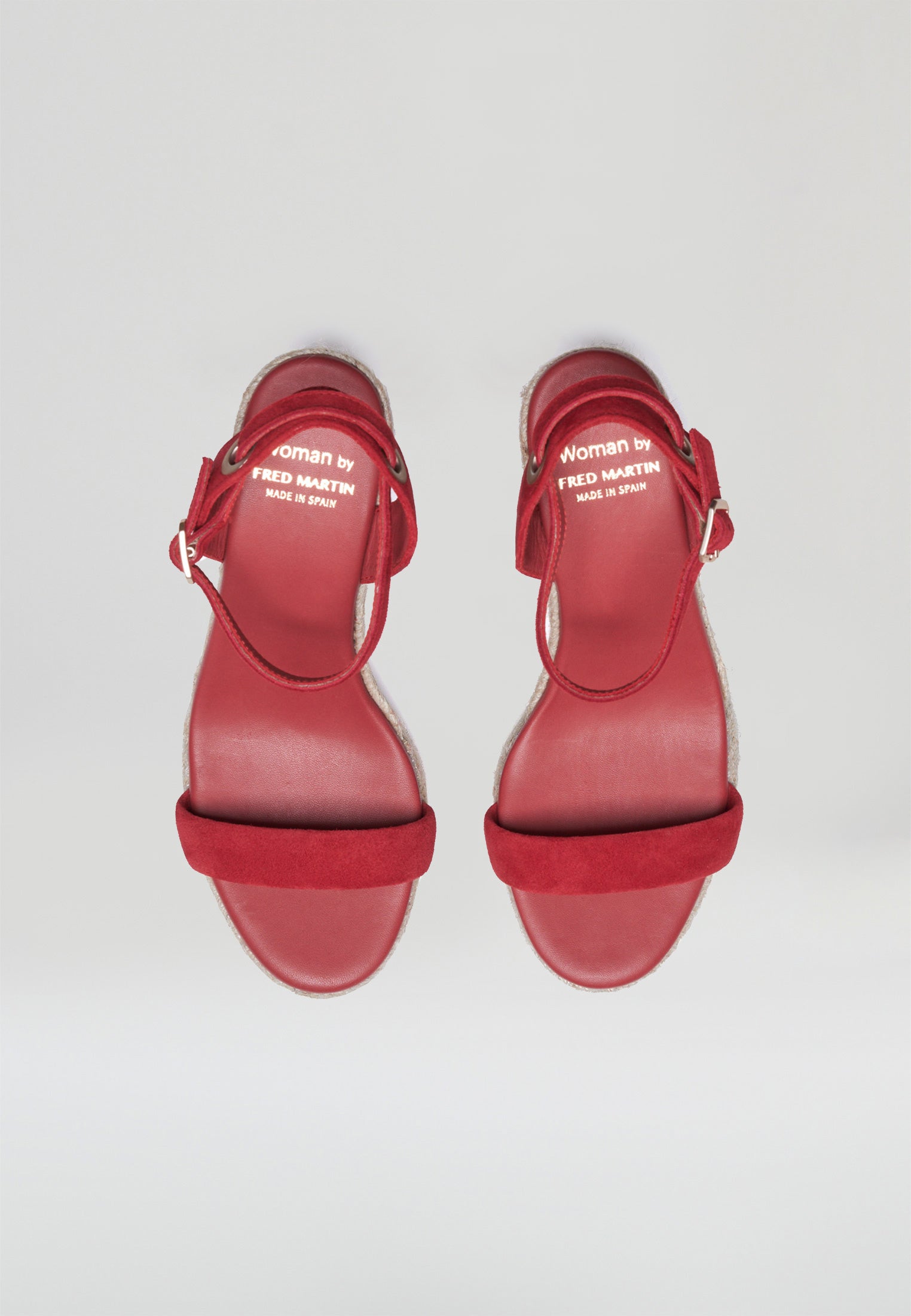Keilsandalen - Rotes Wildleder