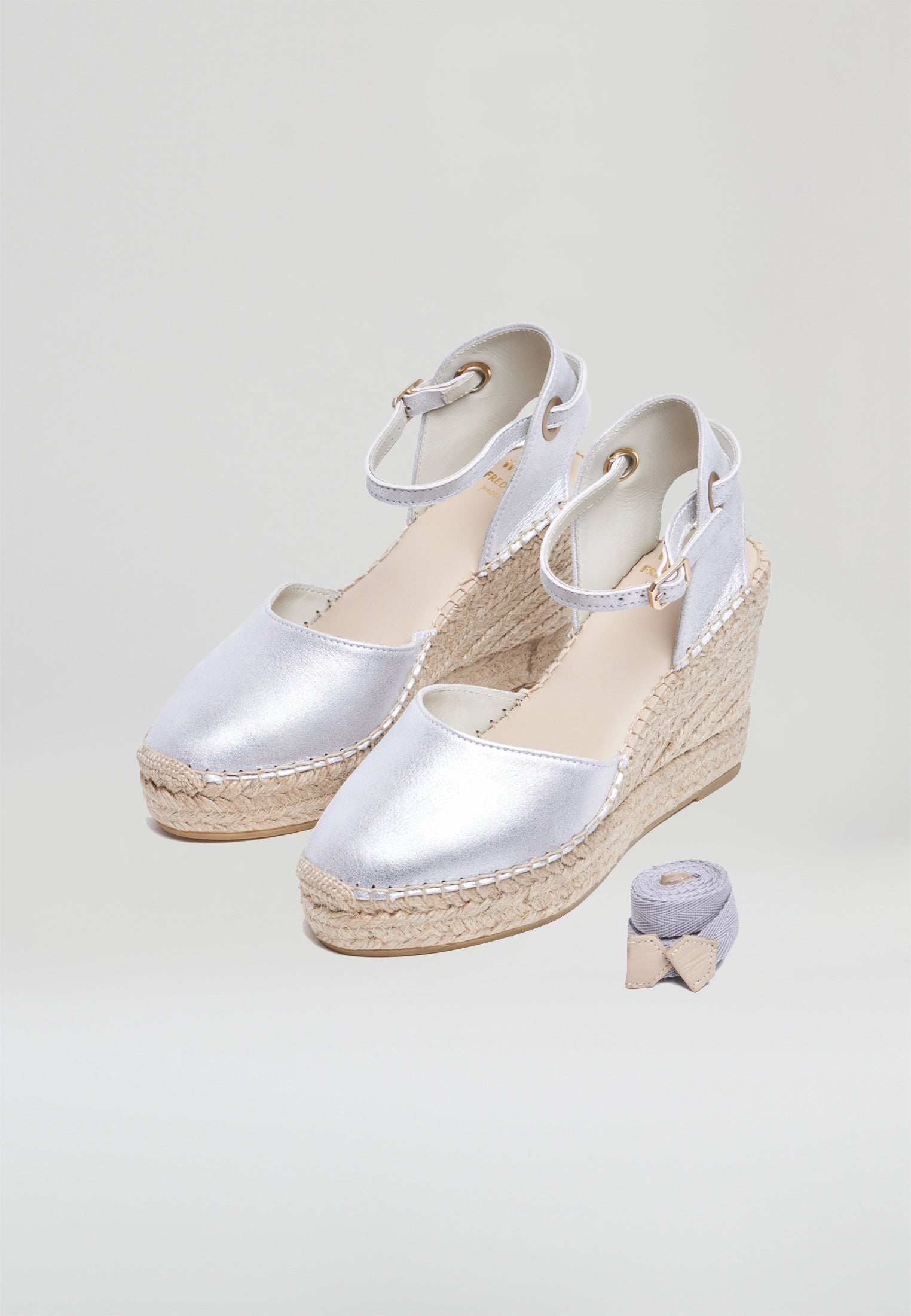 Wedges - Silver Suede