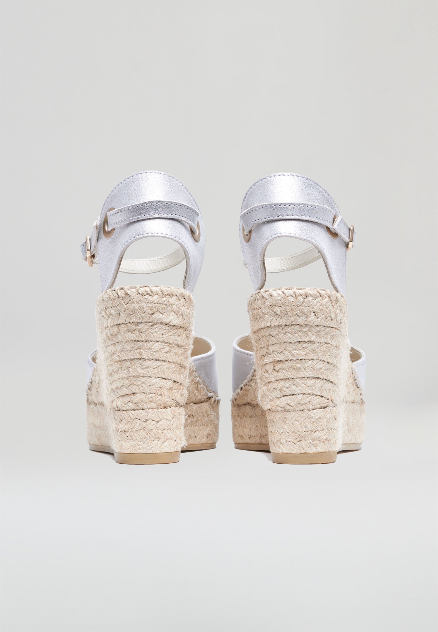 Wedges - Silver Suede