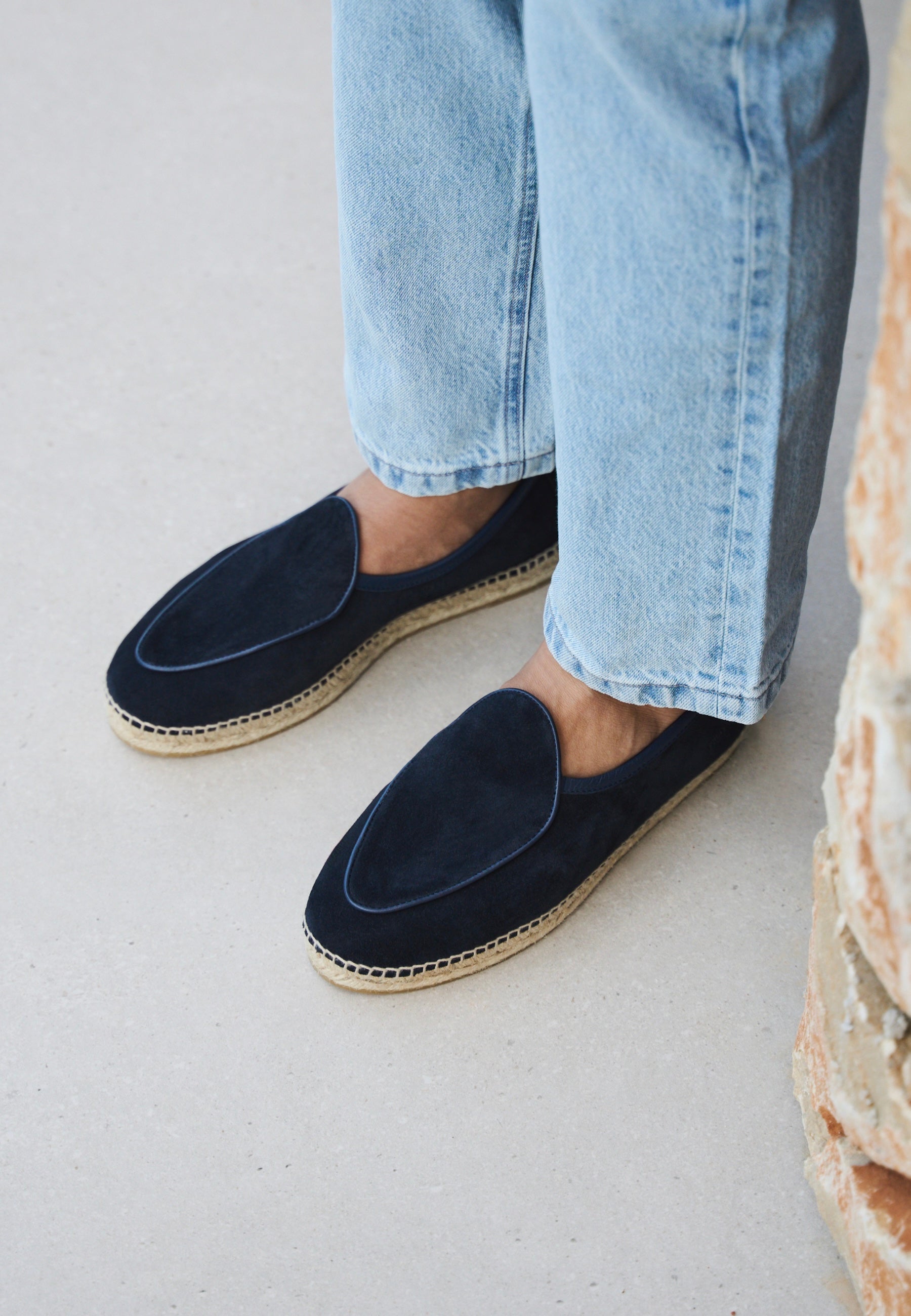 Belgian Loafer - Navy Suede