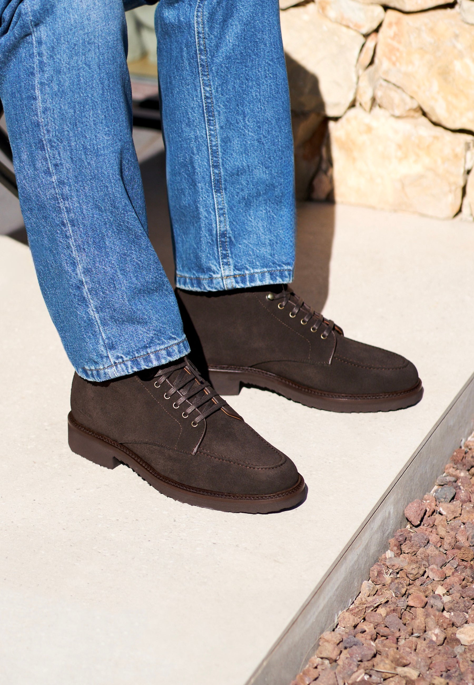Laced Boots - Testa Brown Suede