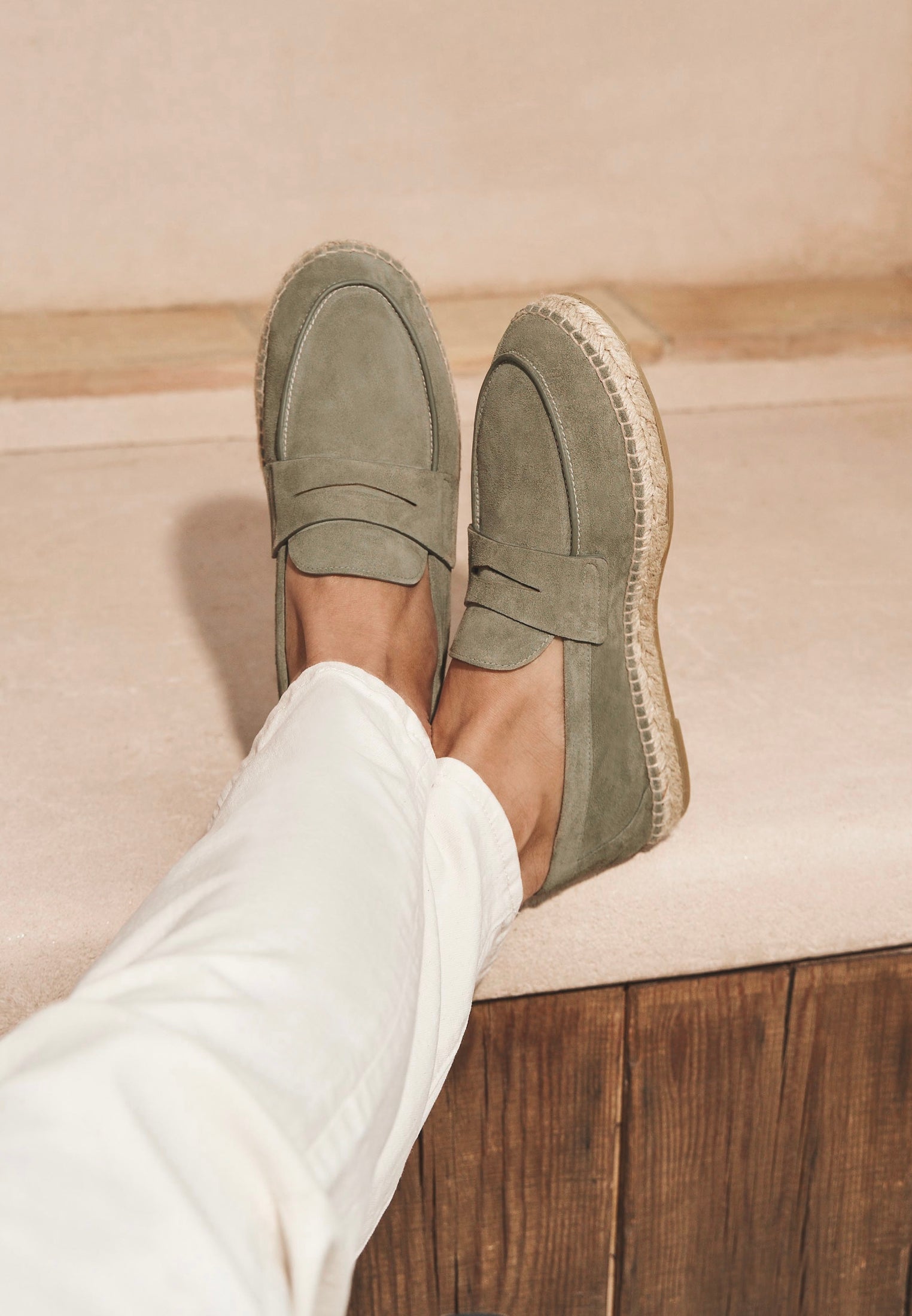 Loafer - Wildleder in Salbeigrün