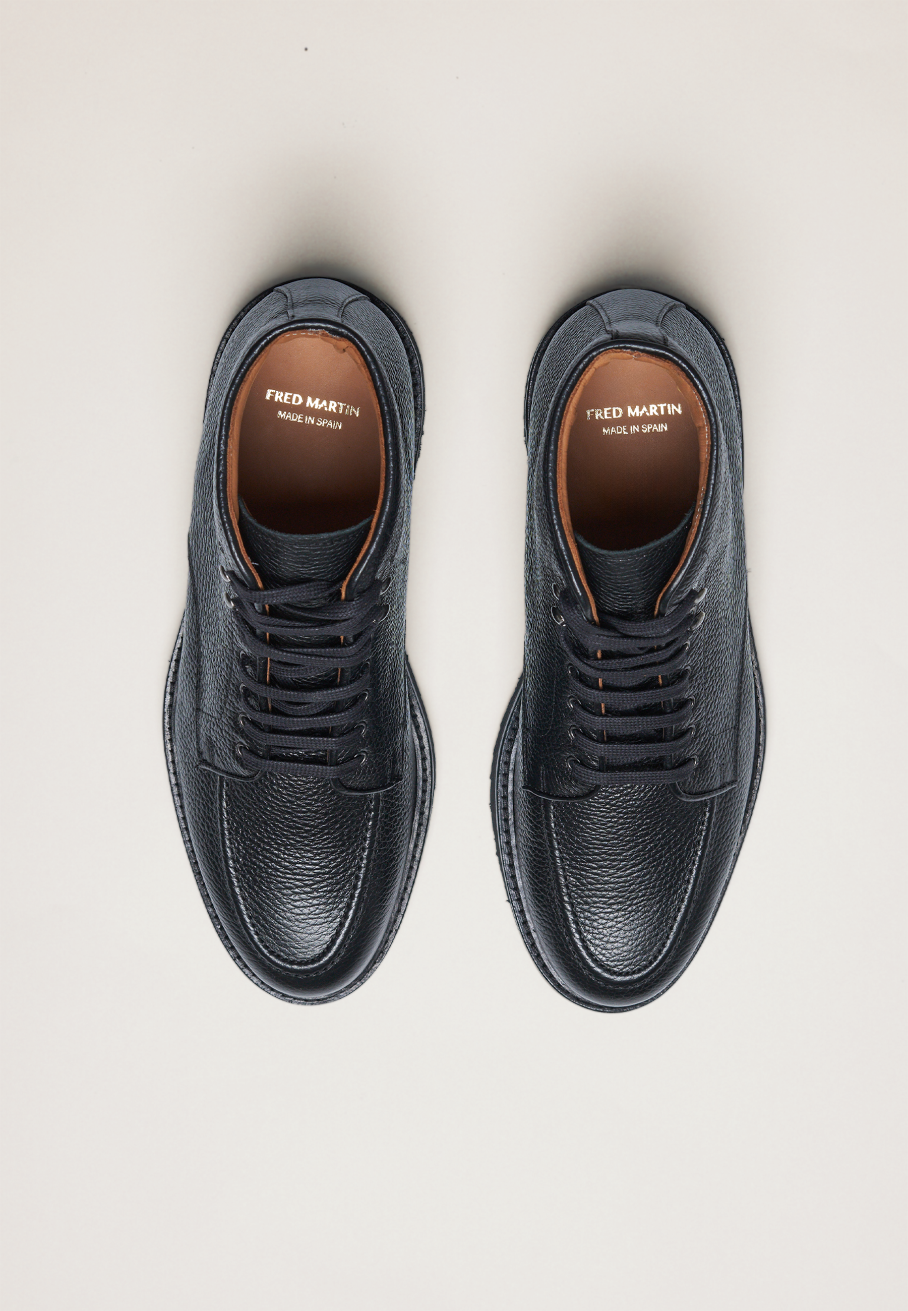 Laced Boots - Full-Grain Black Leather