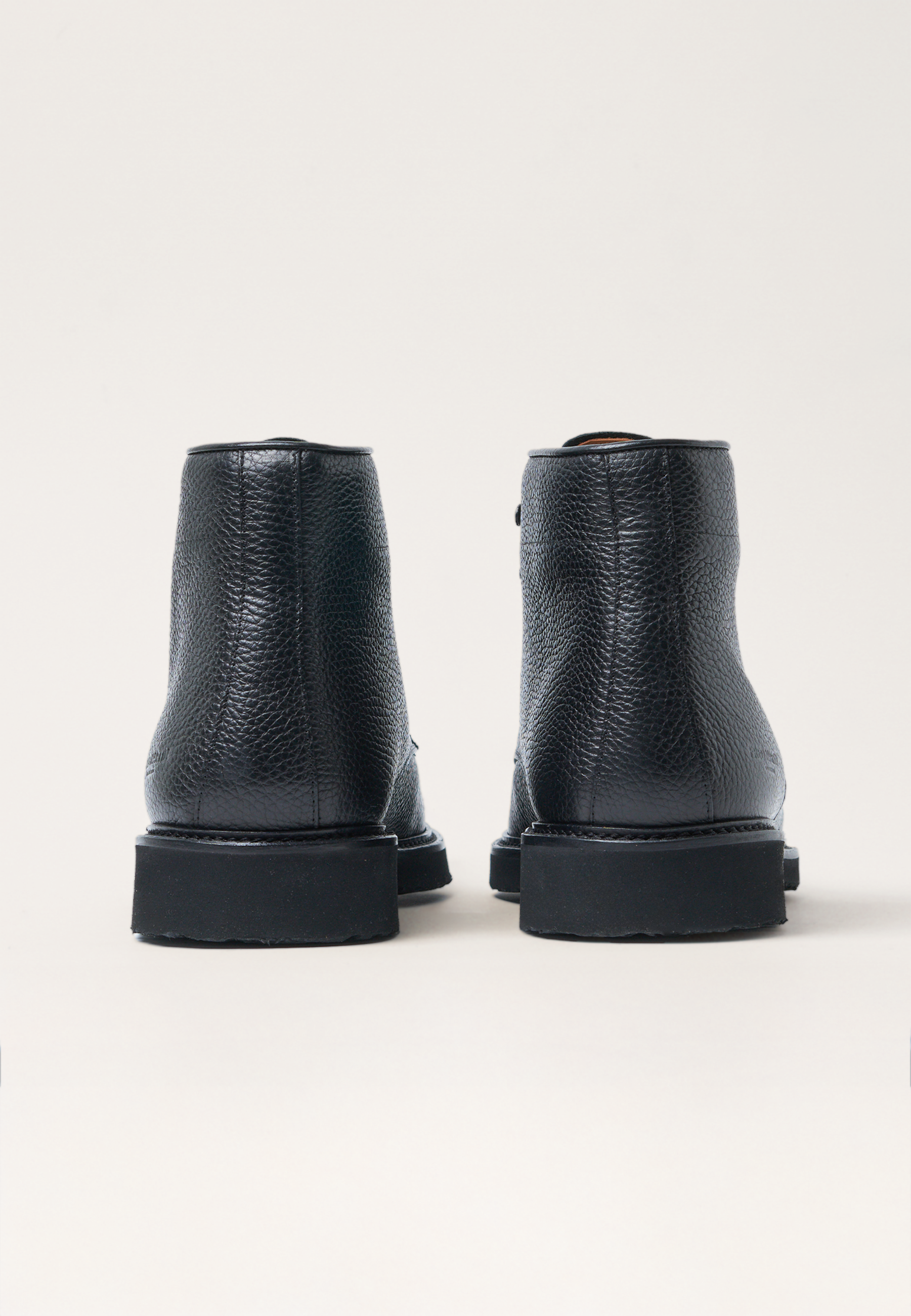 Laced Boots - Full-Grain Black Leather