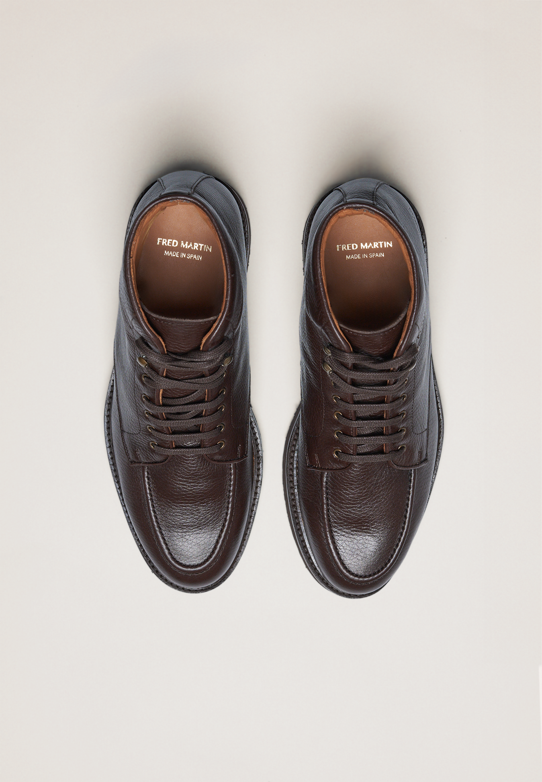 Laced Boots - Full-Grain Brown Leather