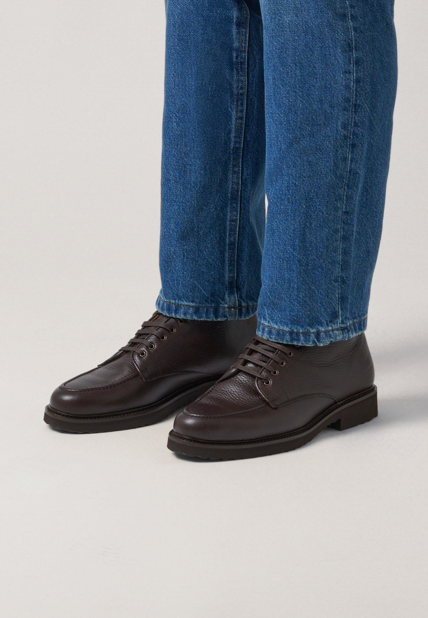 Laced Boots - Full-Grain Brown Leather
