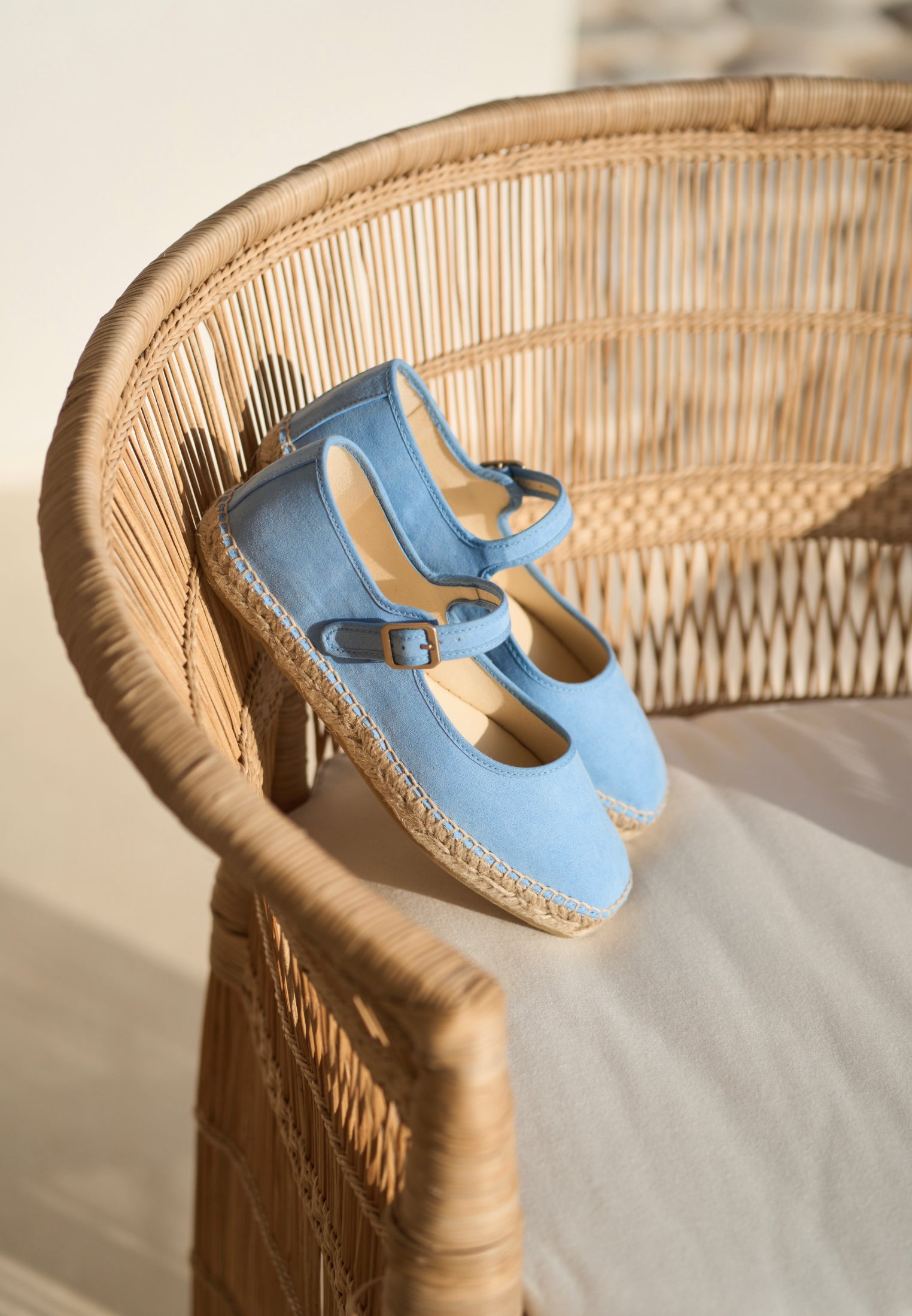 Ballerines - Daim vegan bleu ciel