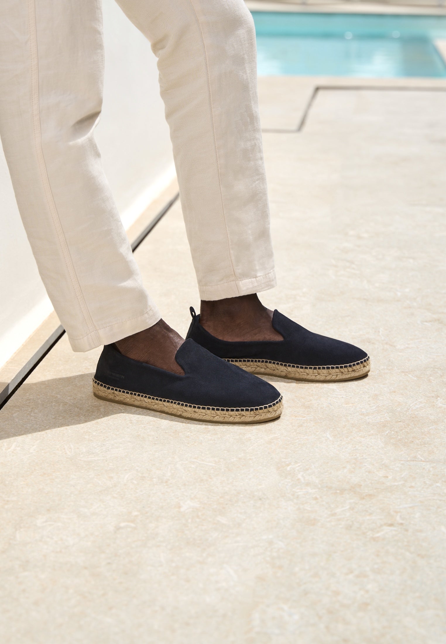 Slippers - Navy Suede