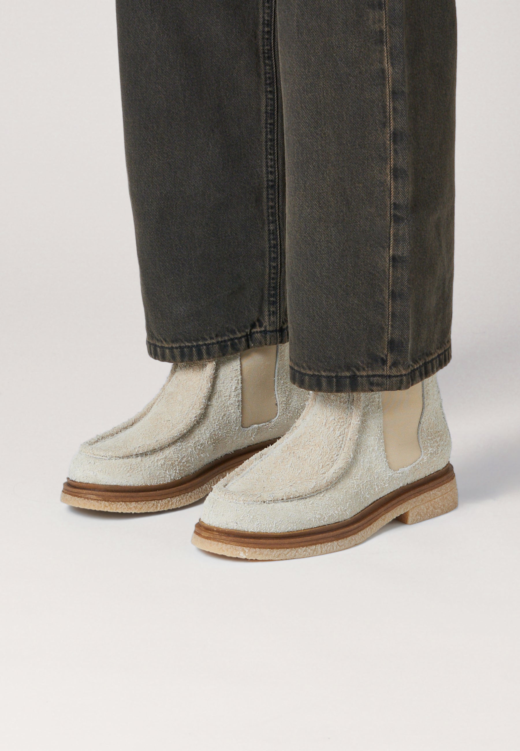 Chelsea Loafers - Bone Brushed Suede