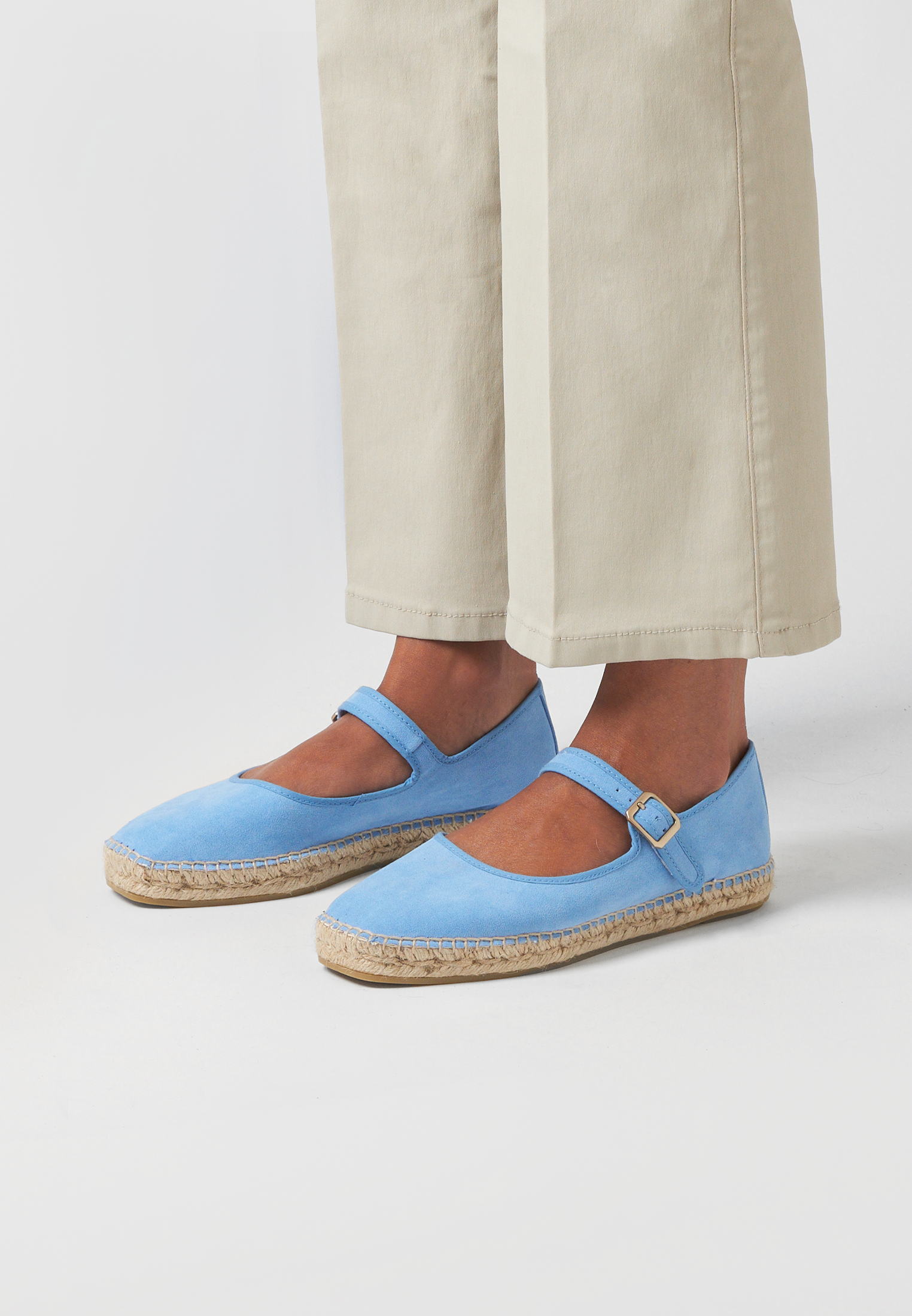 Ballerines - Daim vegan bleu ciel