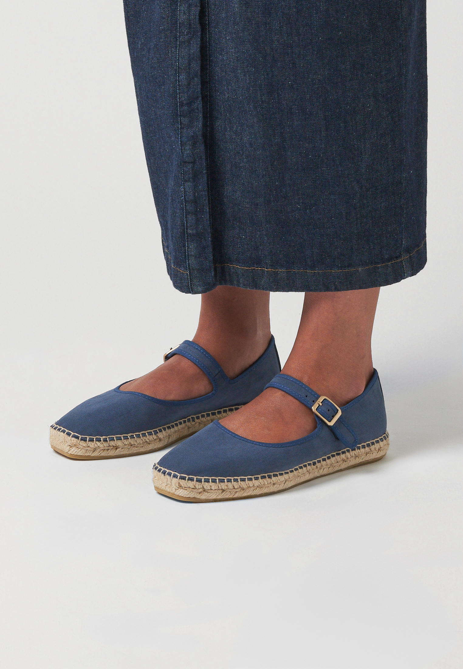 Ballerines - Daim végétalien bleu sarcelle