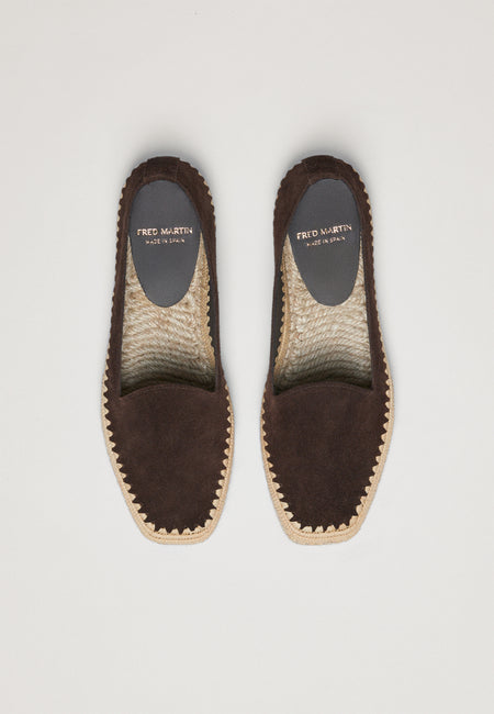 Raffia Slippers - Brun Suede