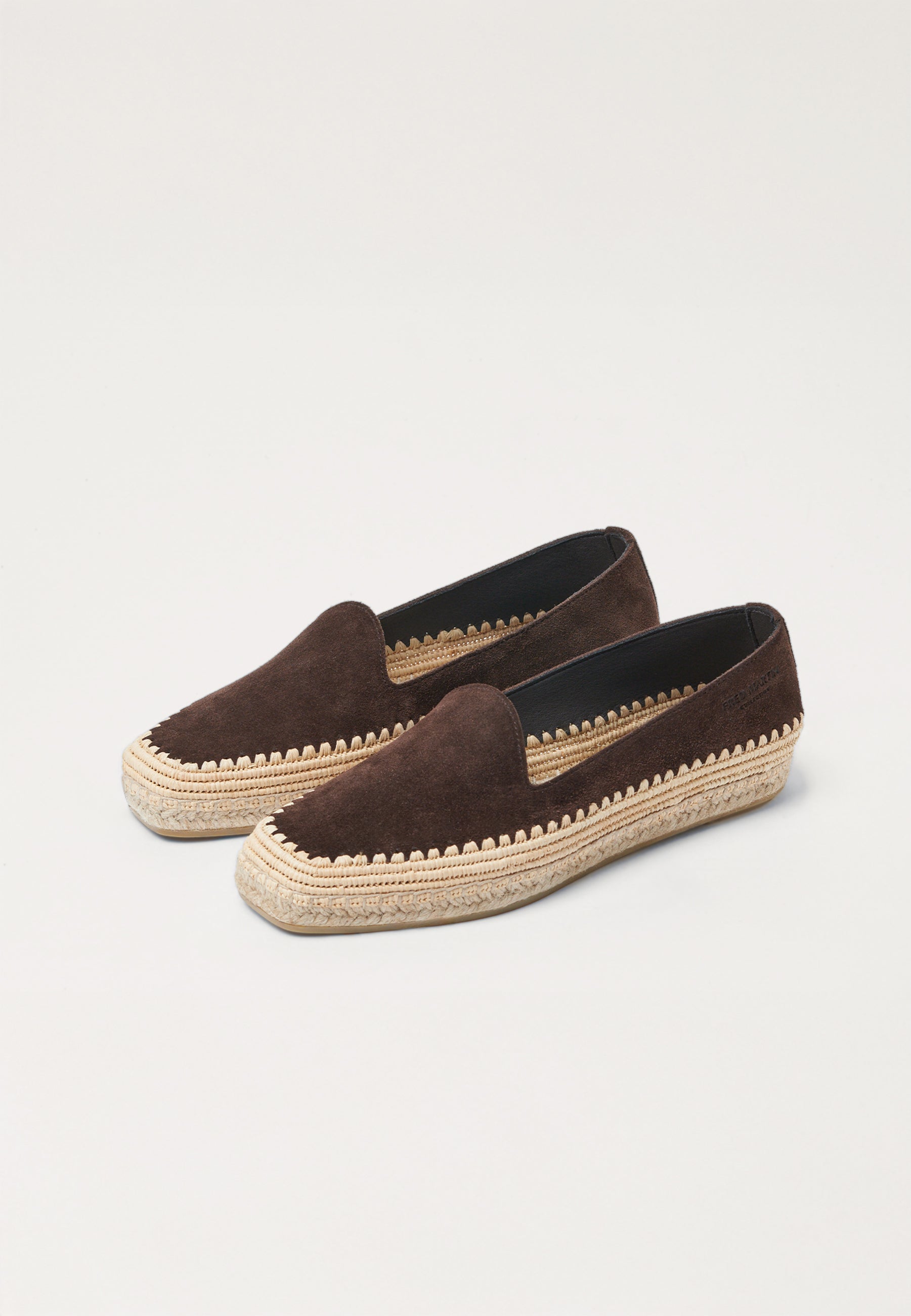 Raffia Slippers - Brun Suede