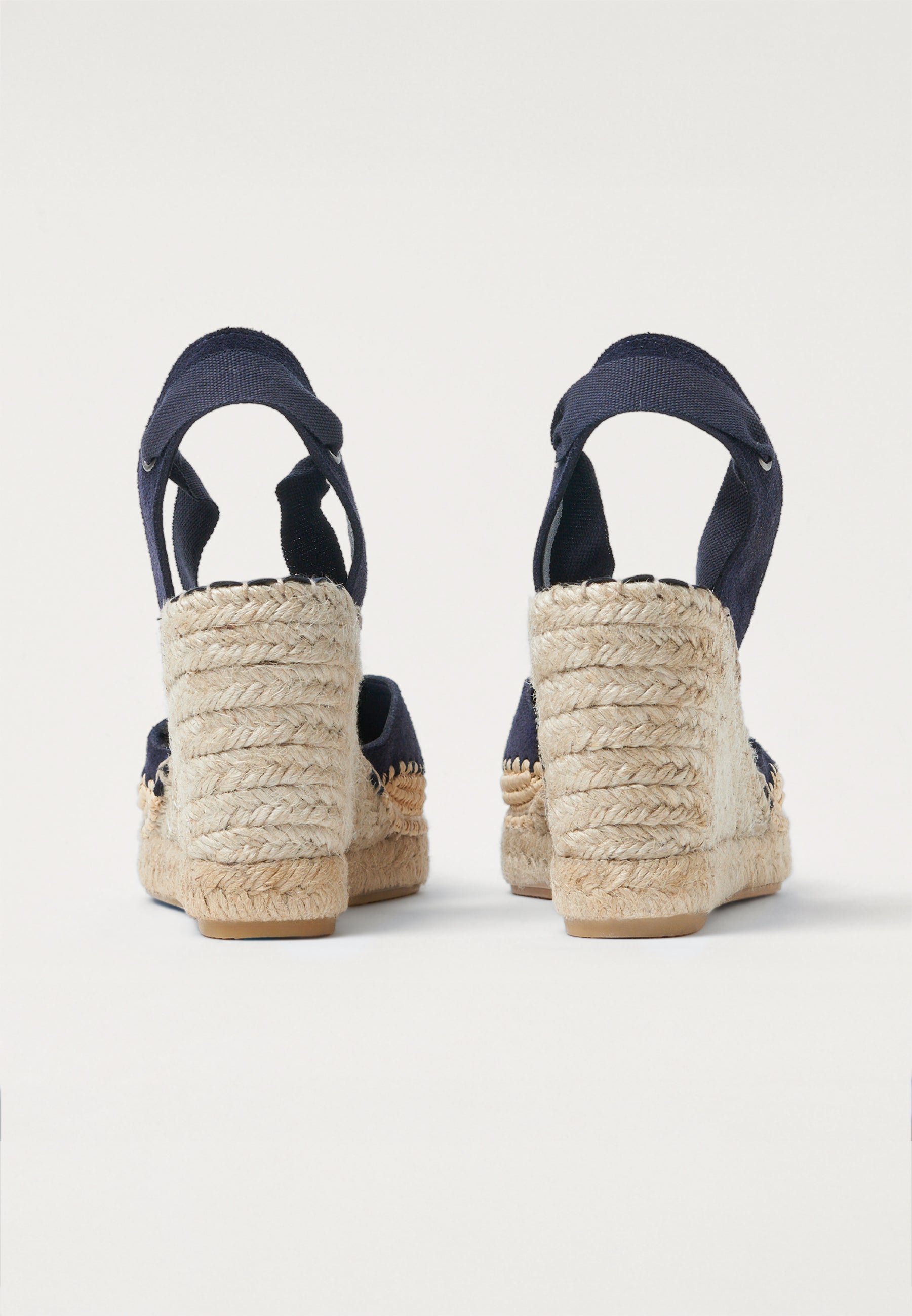 Raffia Wedges - Midnight Suede