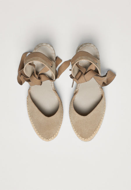 Raffia Wedges - Sahara Suede