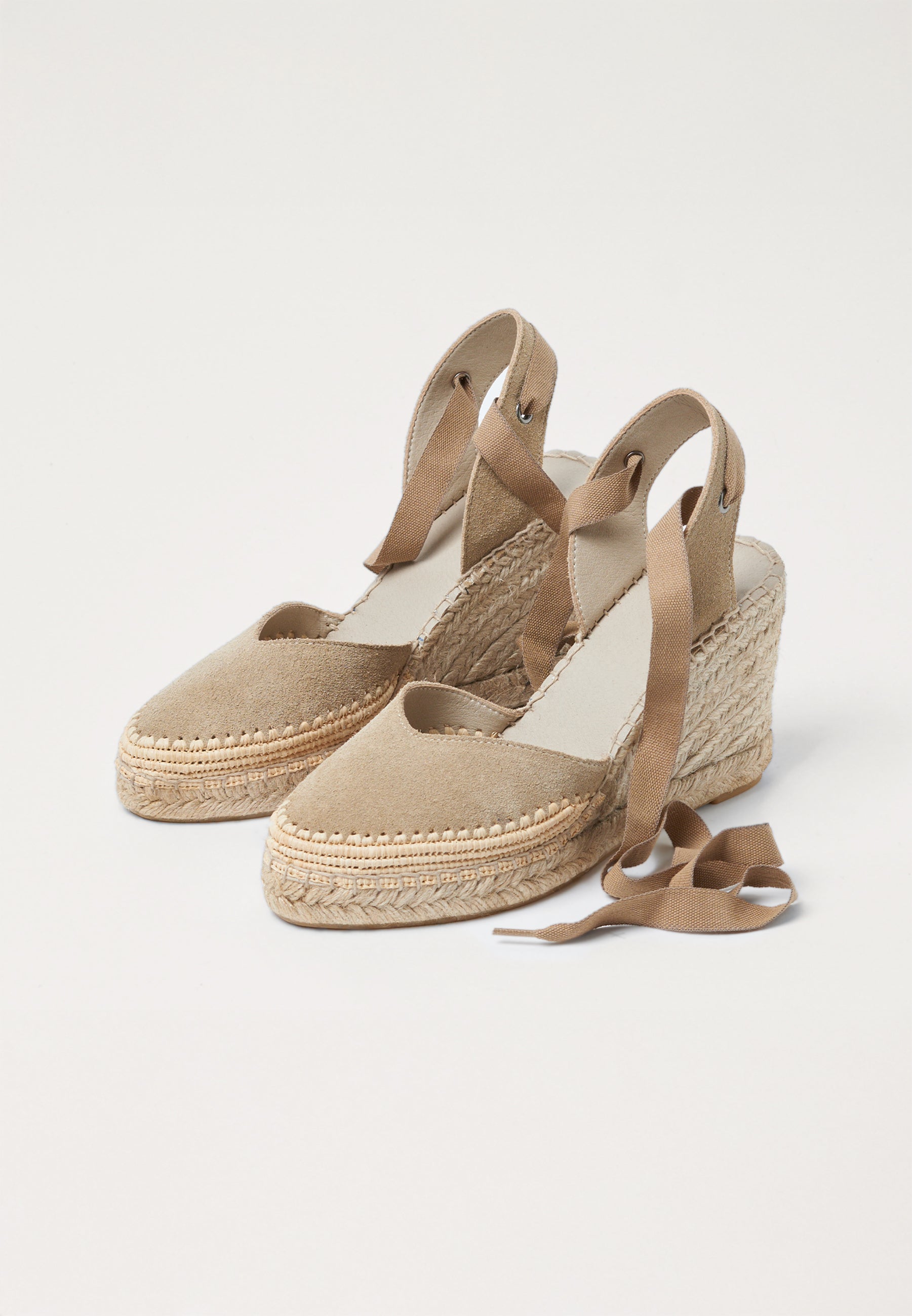 Raffia Wedges - Sahara Suede