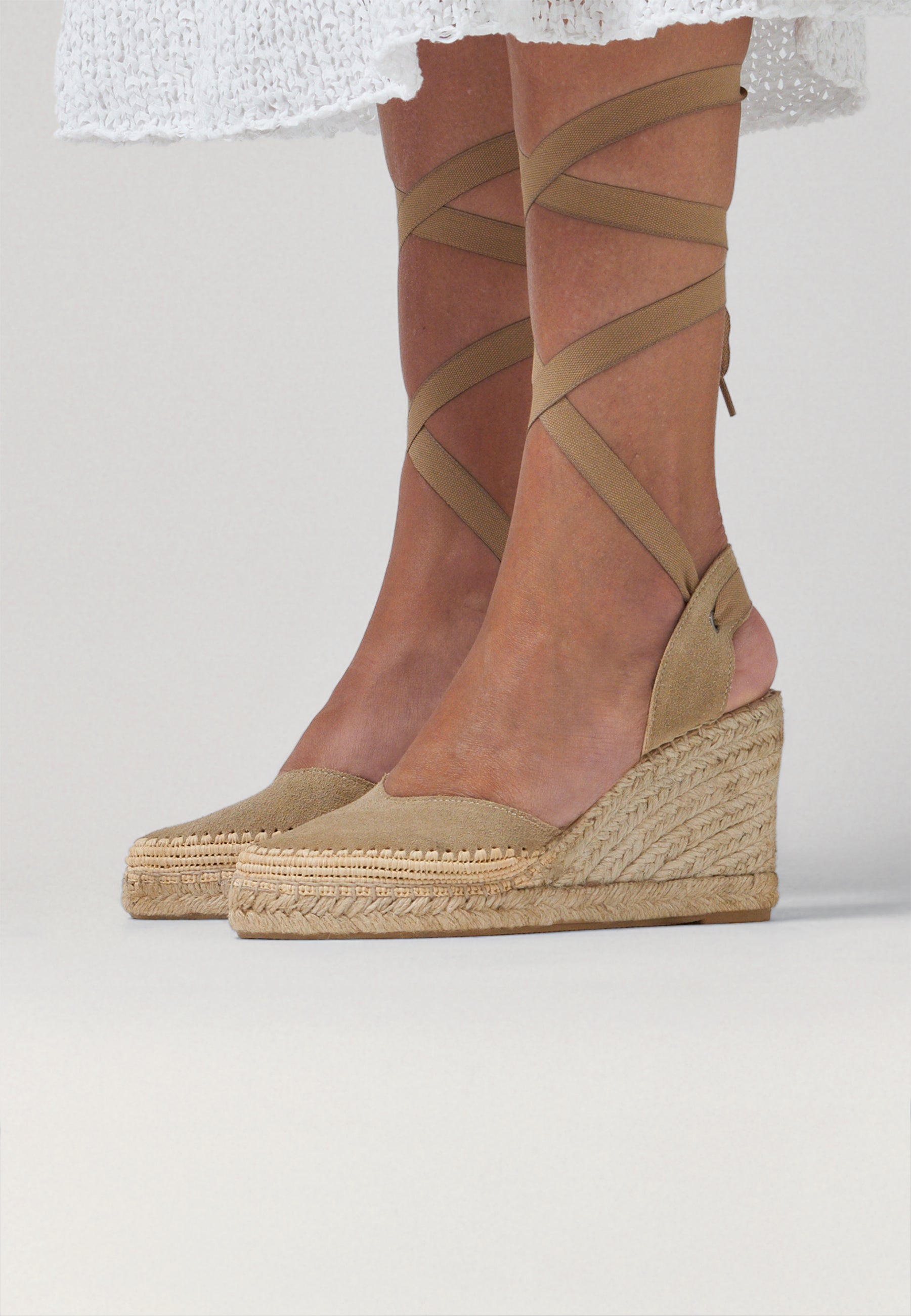 Raffia Wedges - Sahara Suede