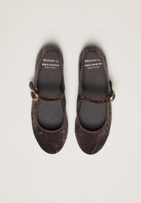 Ballerinas - Weißes veganes Wildleder