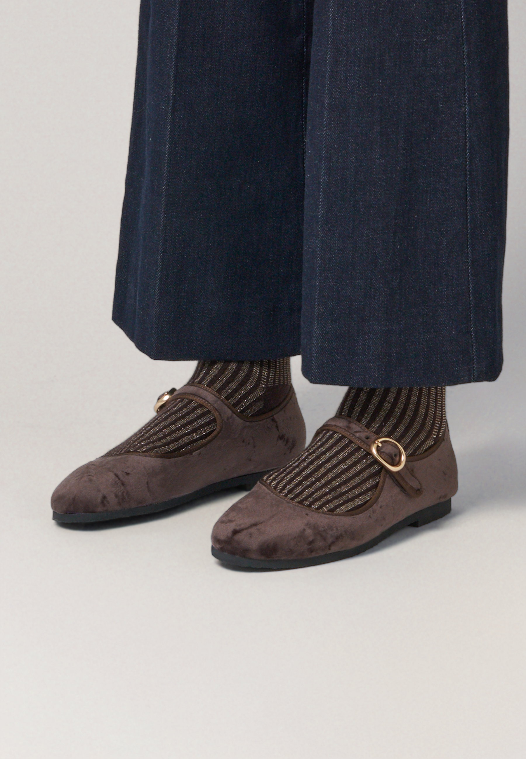 Ballerines - Daim vegan blanc