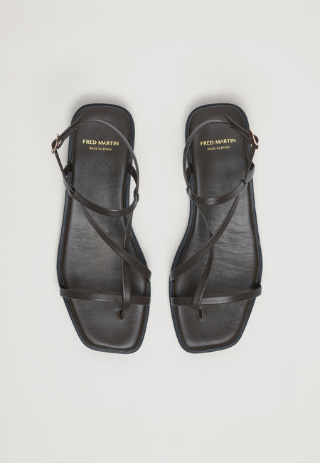 Strappy Sandals - Chocolate Leather