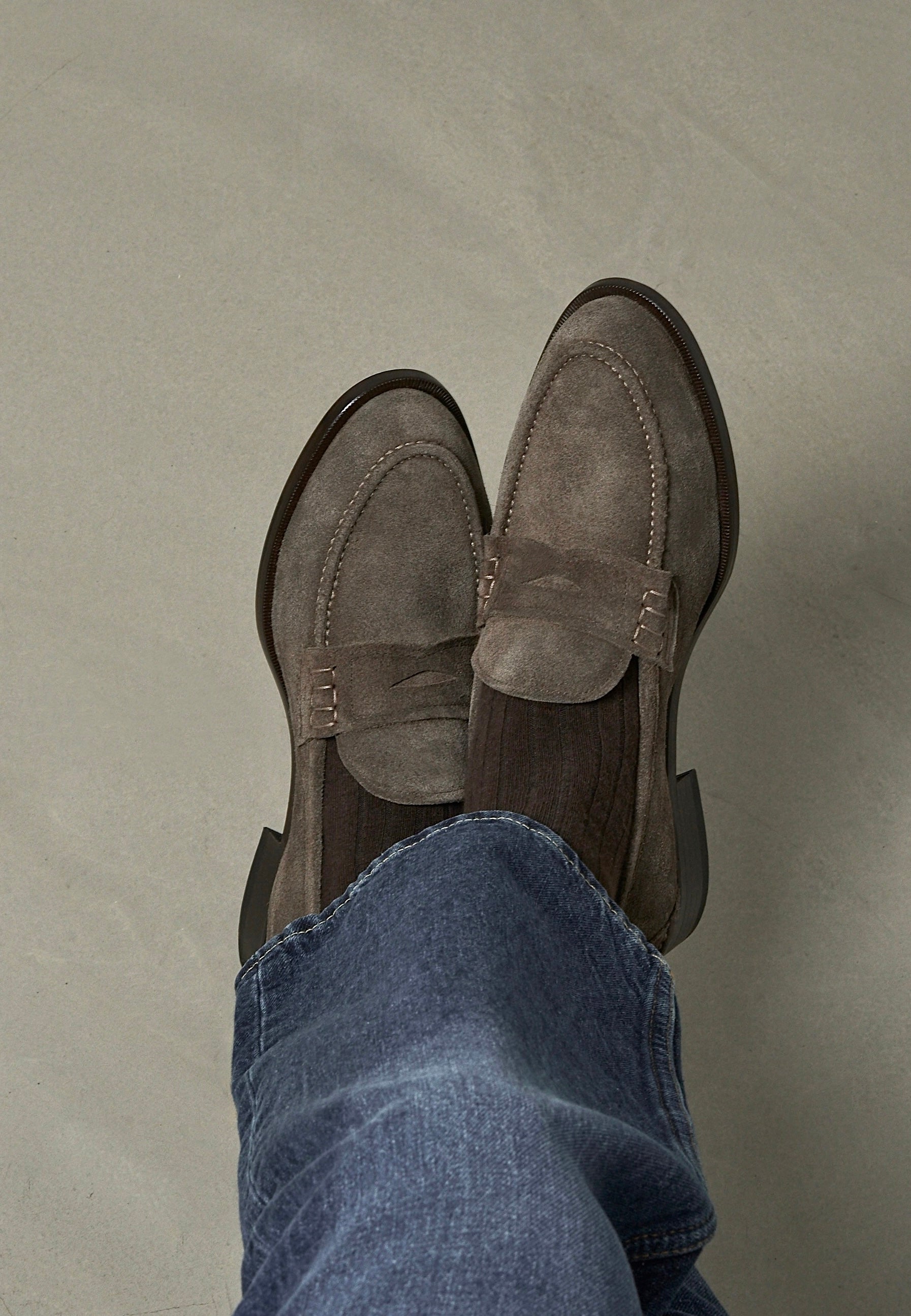 Penny Loafers - Loden Grey Suede
