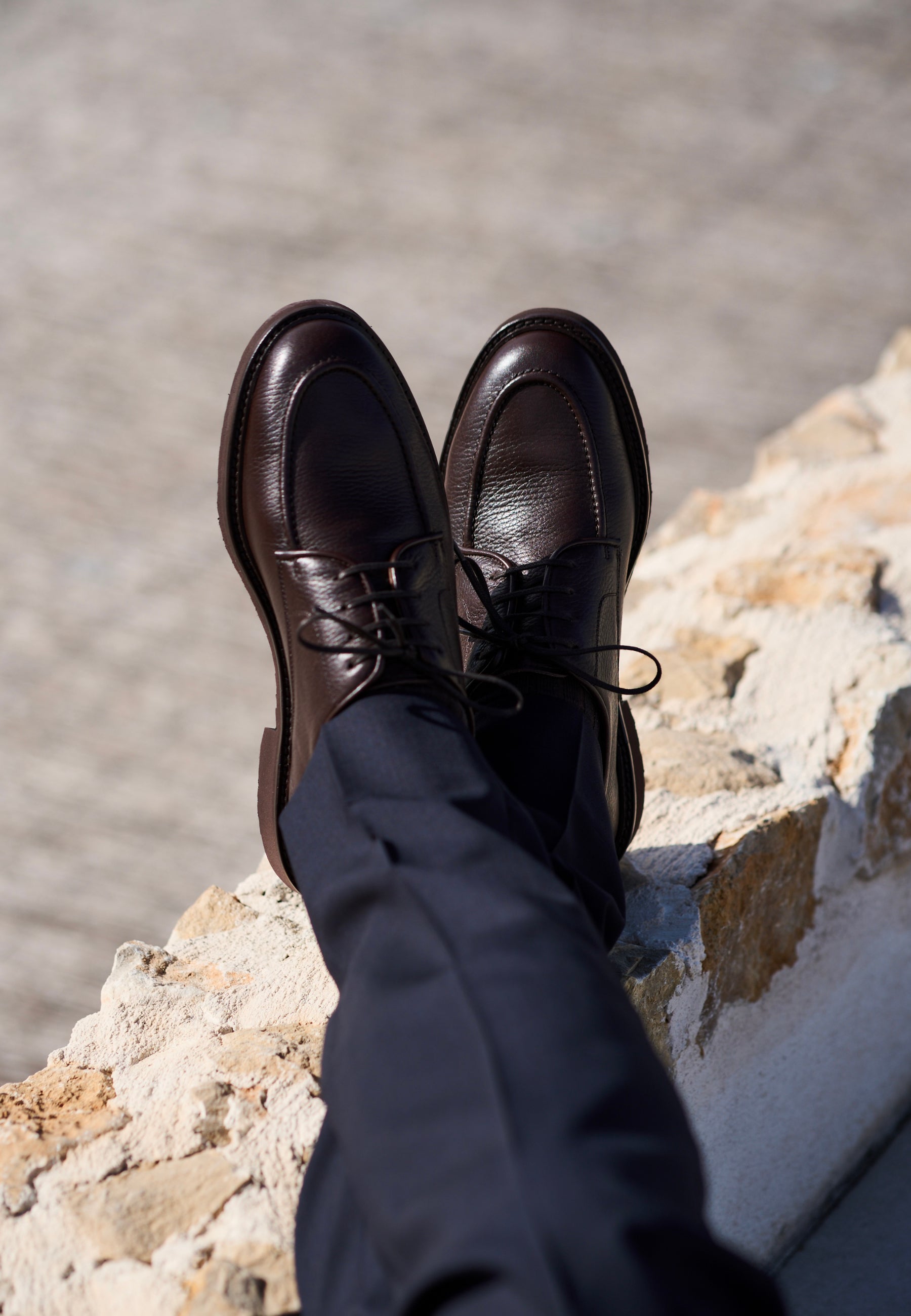 Derbies -  Full-Grain Brown Leather