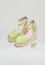 Square Toe Wedges - Lime Suede