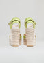 Square Toe Wedges - Lime Suede