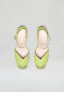 Square Toe Wedges - Lime Suede