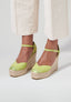 Square Toe Wedges - Lime Suede