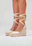 Square Toe Wedges - Taupe Platino Suede