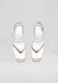 Square Toe Wedges - White Leather