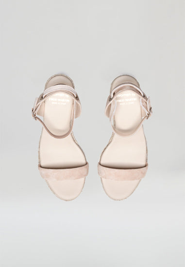 Wedge Sandals - Beige Suede