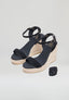 Wedge Sandals - Black Suede