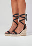 Wedge Sandals - Black Suede