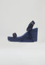 Wedge Sandals - Navy Suede