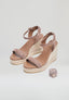 Wedge Sandals - Taupe Suede