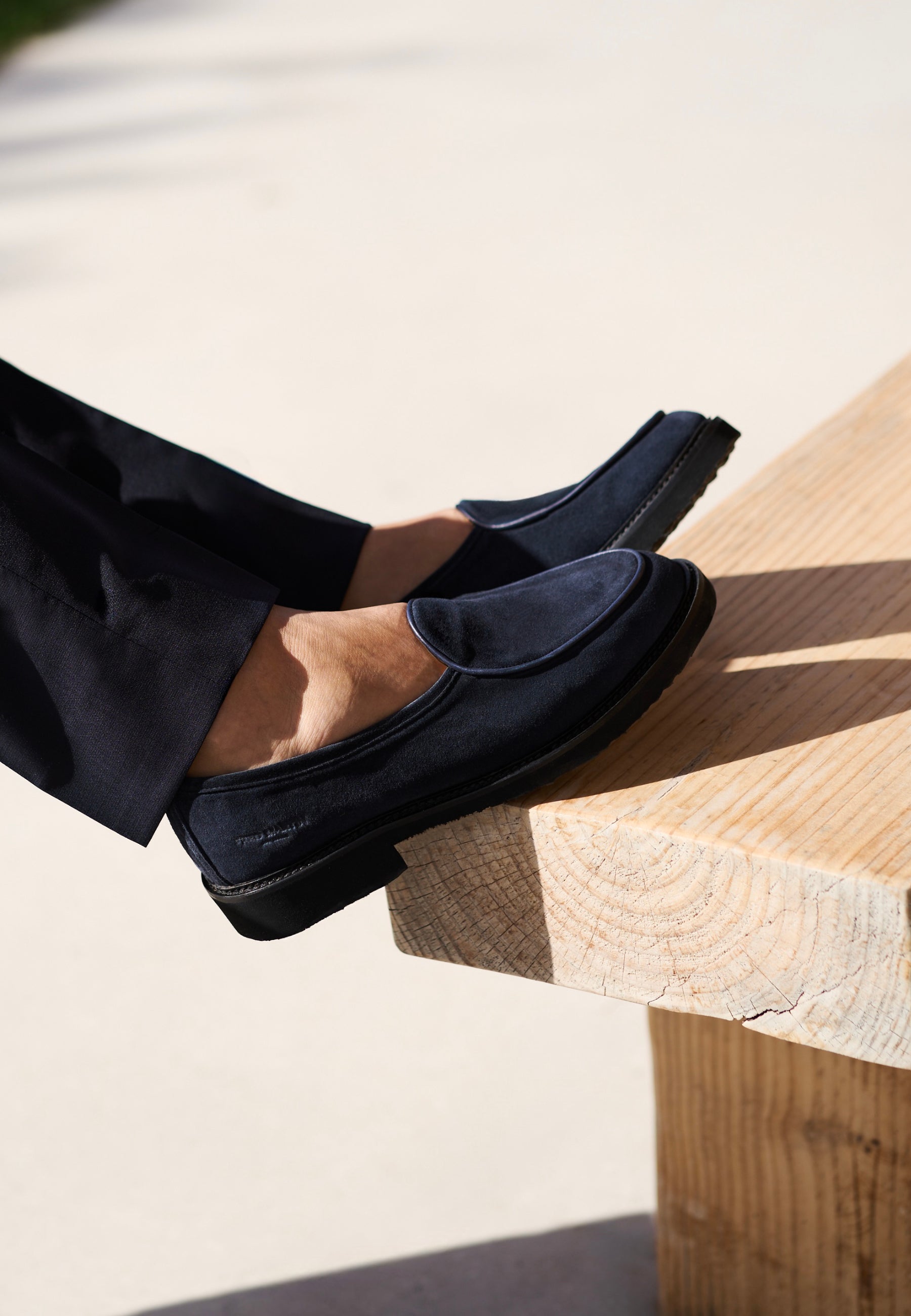 Belgian Loafer - Navy Suede