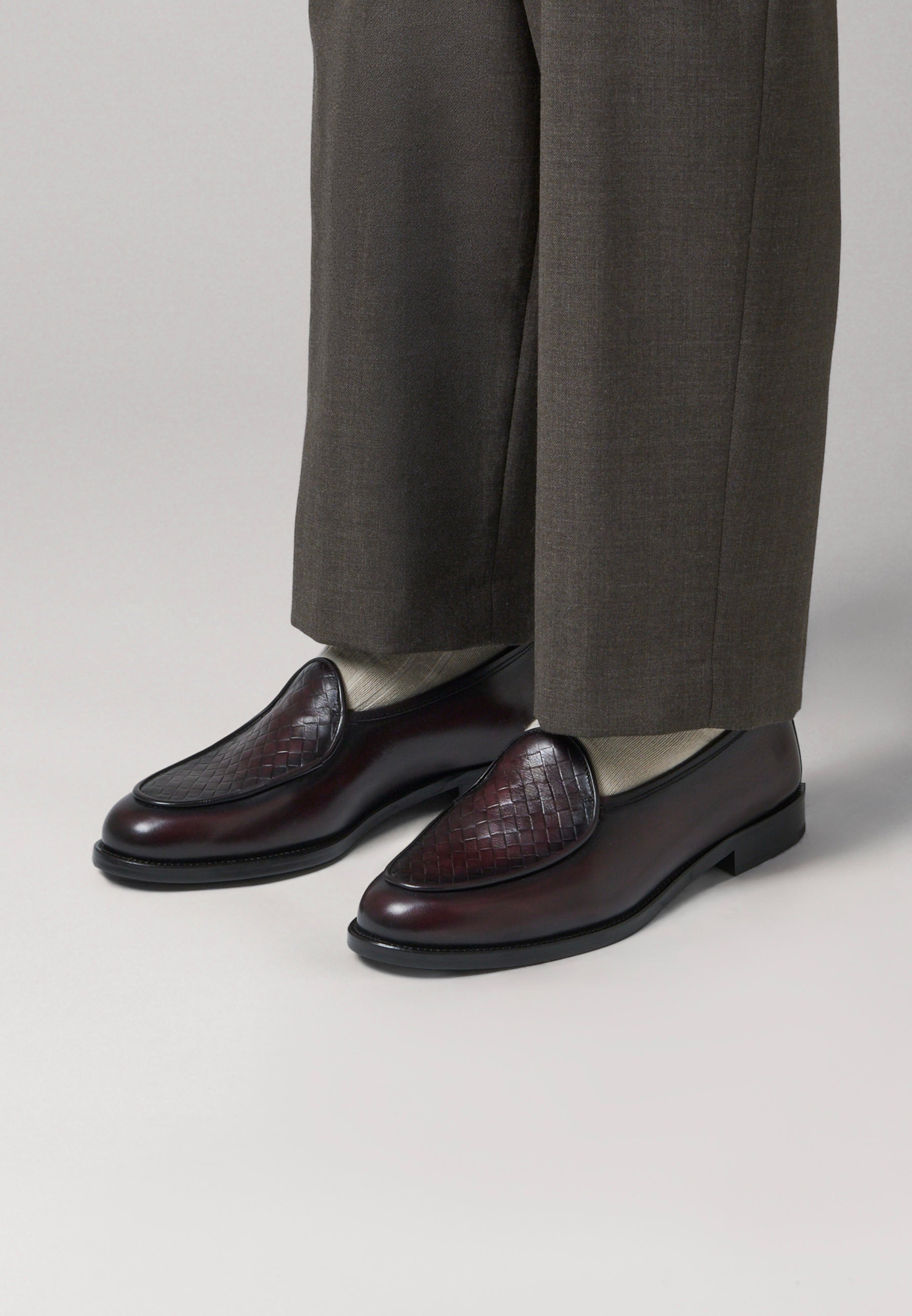 Belgian Woven - Bordeaux Leather