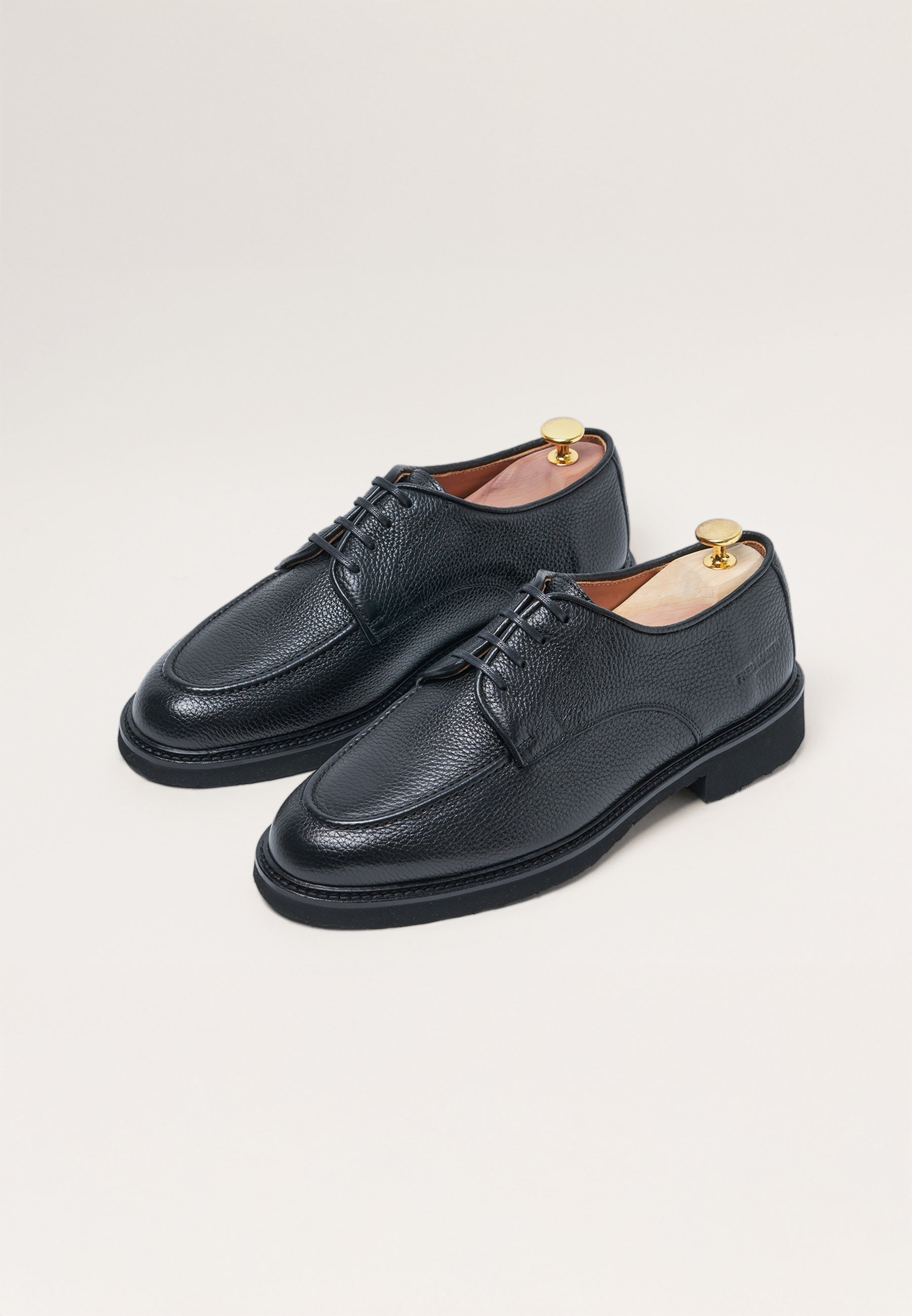 Derbies -  Full-Grain Black Leather