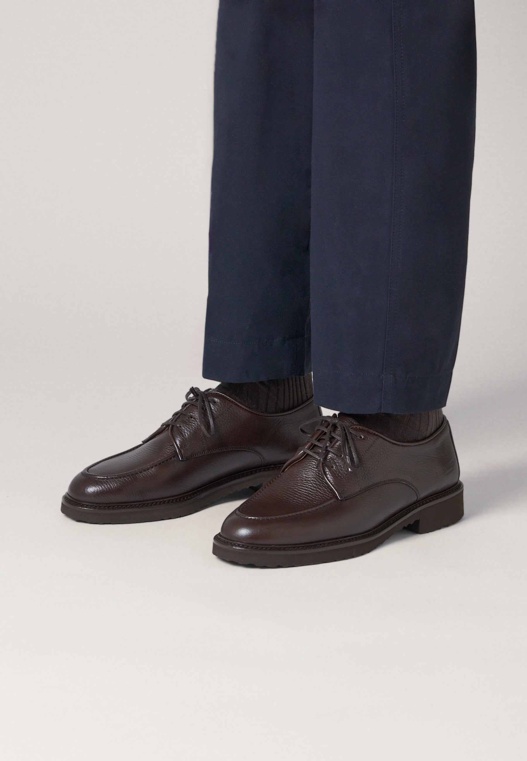 Derbies -  Full-Grain Brown Leather