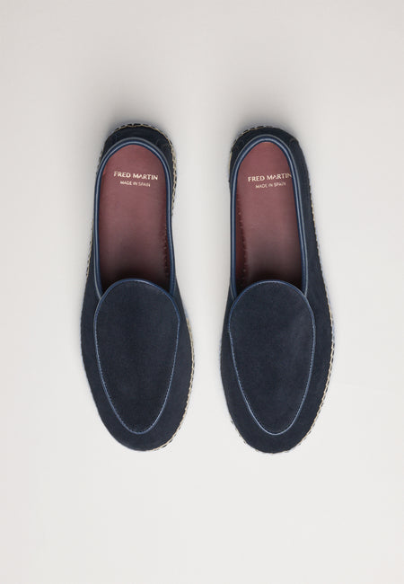 Belgian Loafer - Navy Suede