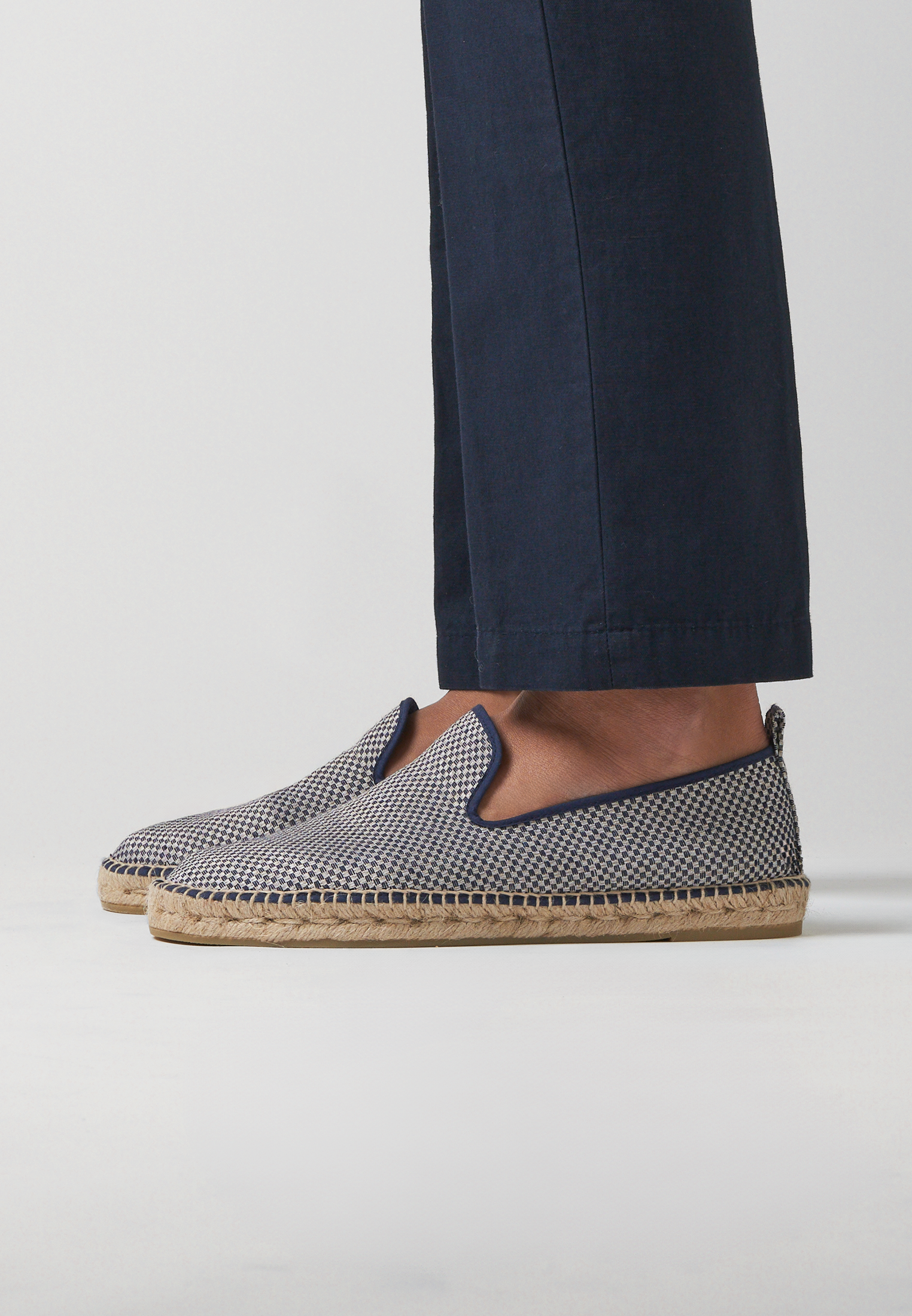 Slippers Eco - Blue Checker Eco Fabric