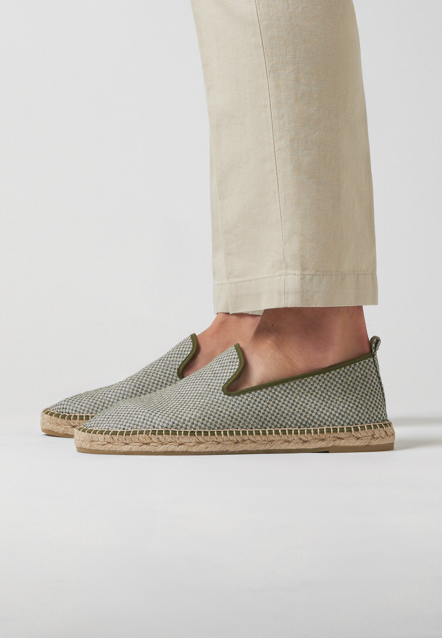 Slippers Eco - Green Checker Eco Fabric