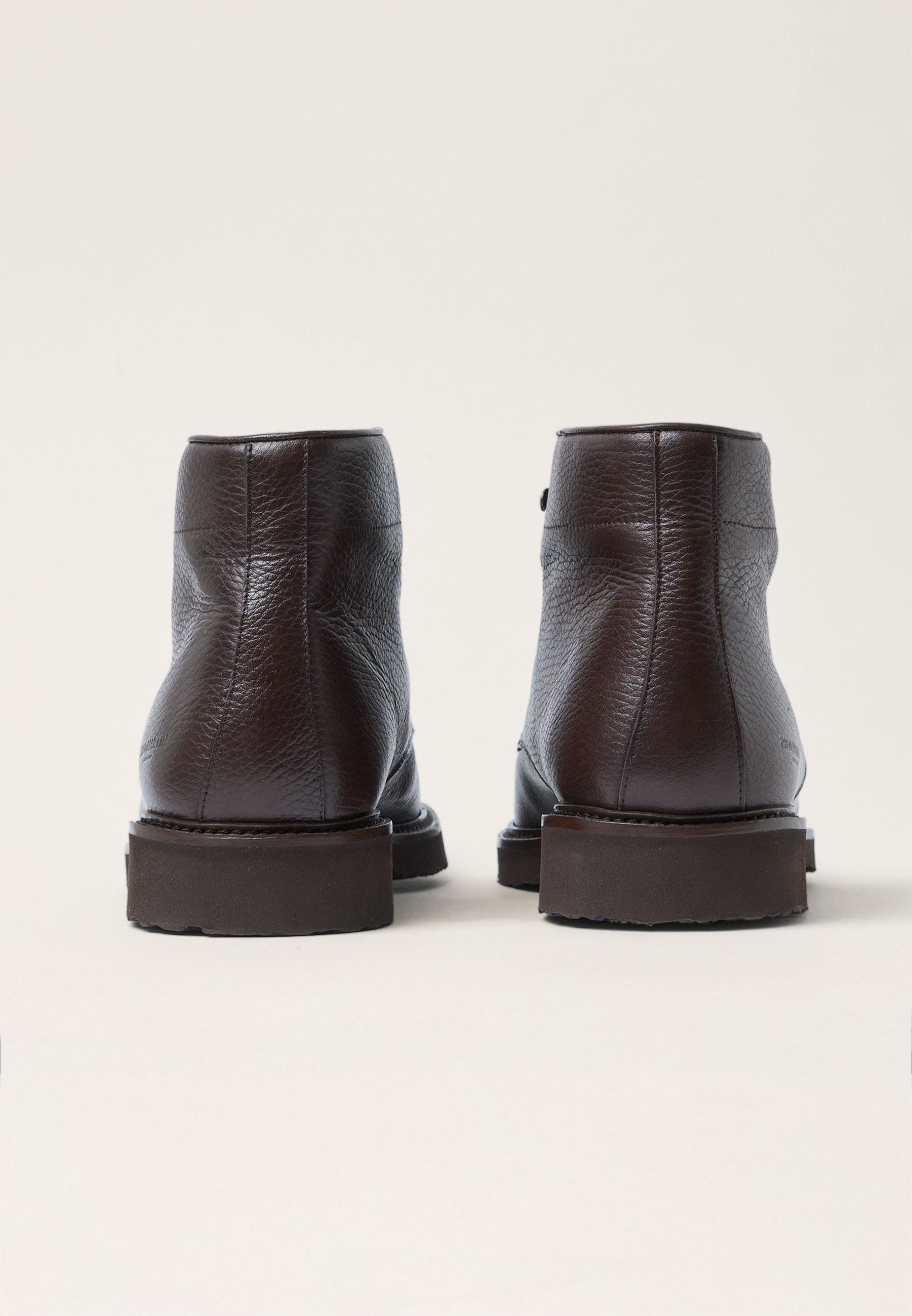 Laced Boots -  Full-Grain Brown Leather