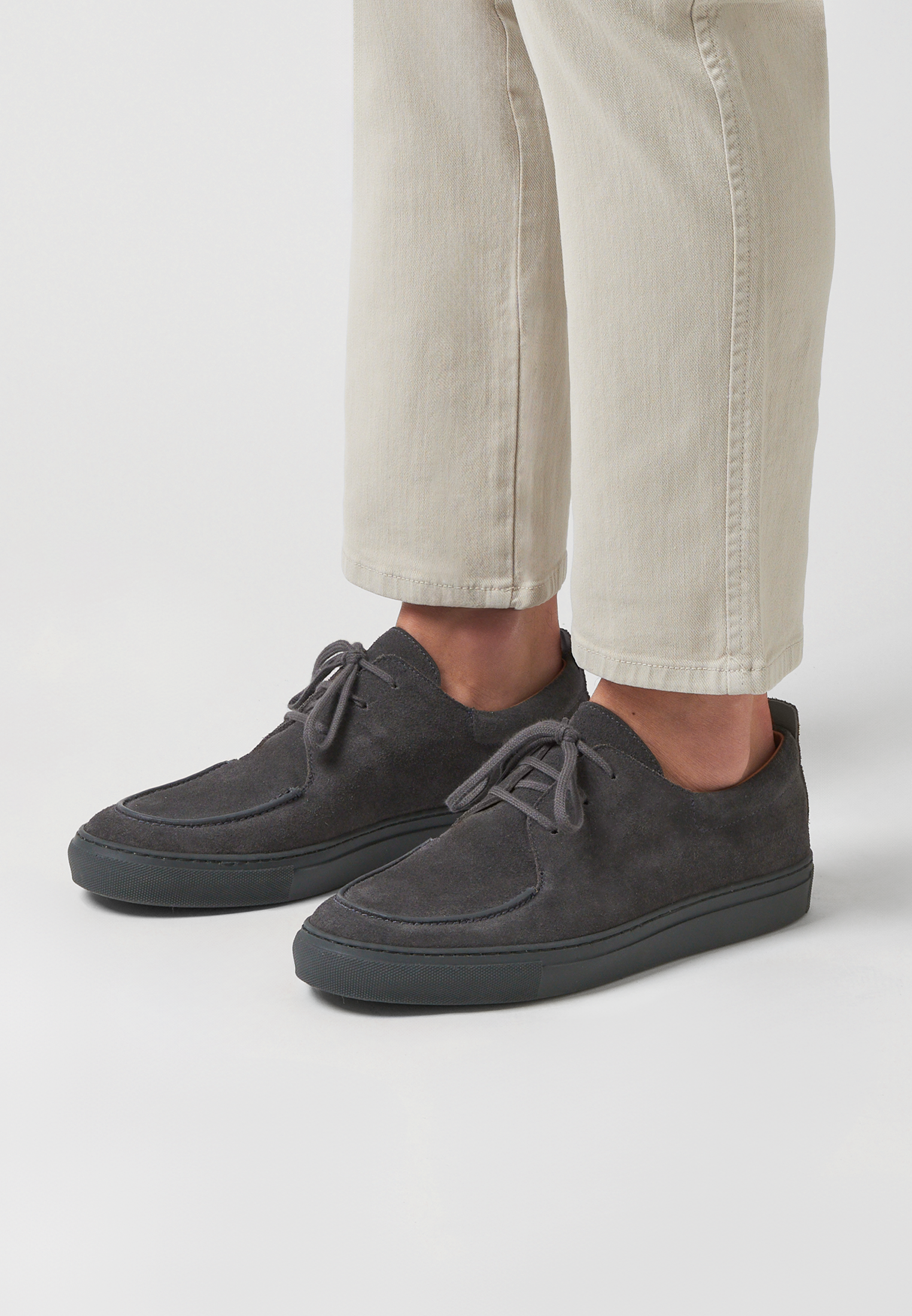 Mocassins à bouts ronds - Daim fossile